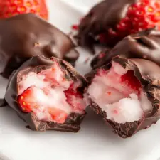 Frozen Chocolate Covered Strawberry Bites