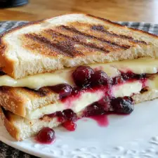 Cranberry Brie & Mozzarella Grilled Sandwich