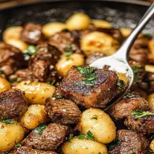Steak Bites and Gnocchi