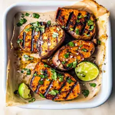 Chili Honey-Lime Roasted Sweet Potatoes