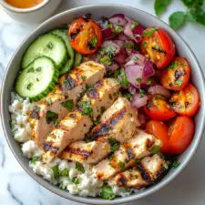 Greek Chicken Cottage Cheese Bowl