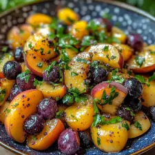 Grilled Peach Blueberry Salad