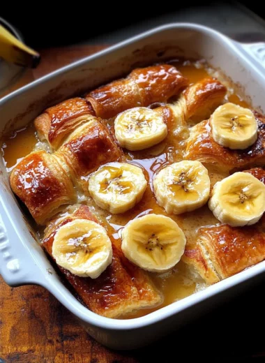 Banana Croissant French Toast Casserole