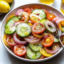 Cucumber and Heirloom Tomato Salad with Red Onions