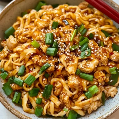 Ground Chicken Sweet Chili Noodles