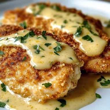 Lemon Pecorino Crusted Chicken with Creamy Lemon Sauce