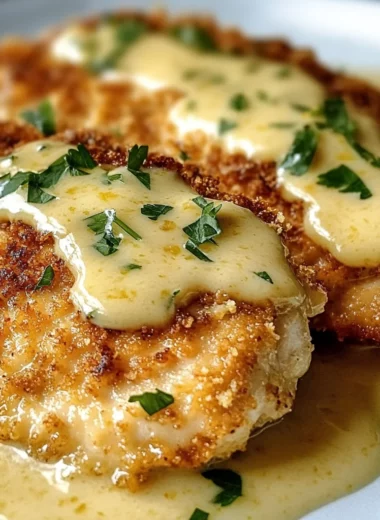 Lemon Pecorino Crusted Chicken with Creamy Lemon Sauce