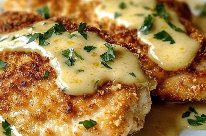 Lemon Pecorino Crusted Chicken with Creamy Lemon Sauce