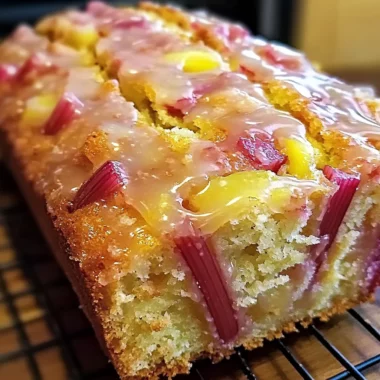 Lemon Rhubarb Loaf with Glaze