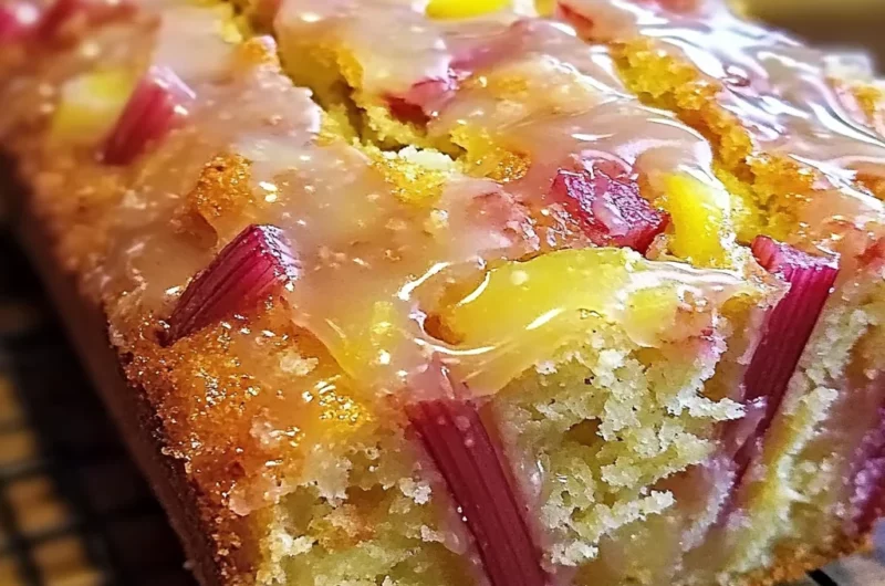 Lemon Rhubarb Loaf with Glaze