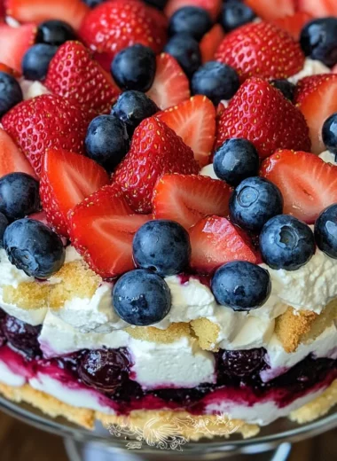 No-Bake Strawberry Blueberry Trifle