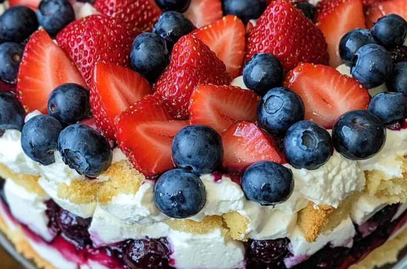 No-Bake Strawberry Blueberry Trifle