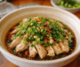 Delicious Poached Chicken with Ginger Scallion Sauce