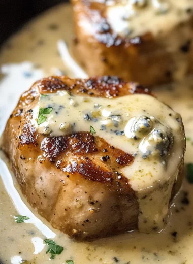 Pork Medallions with Blue Cheese Sauce