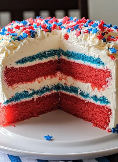 Red White and Blue Ice Cream Cake