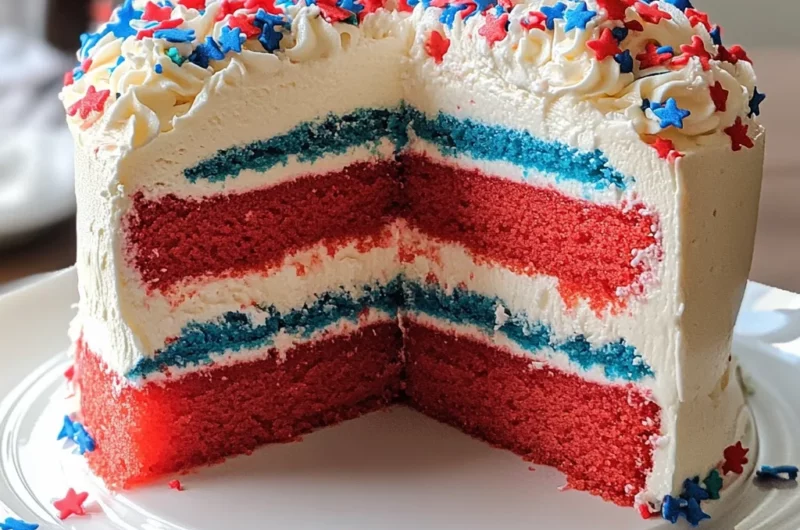 Red White and Blue Ice Cream Cake