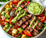 Delicious Steak Fajita Salad with Cilantro Avocado Dressing