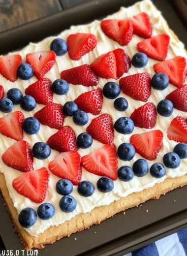 Sugar Cookie Flag Fruit Pizza