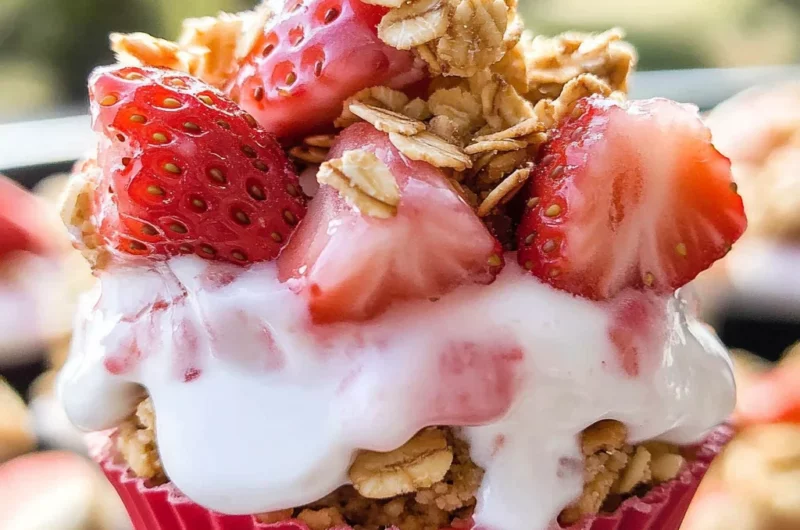 3 Ingredient Strawberry Yogurt Bites