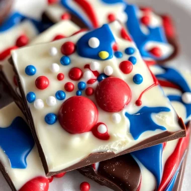 4th of July Red, White & Blue Chocolate Bark