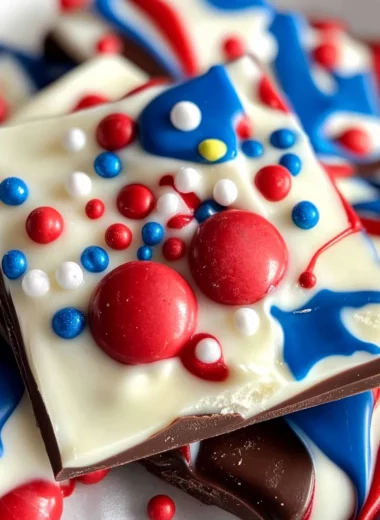 4th of July Red, White & Blue Chocolate Bark