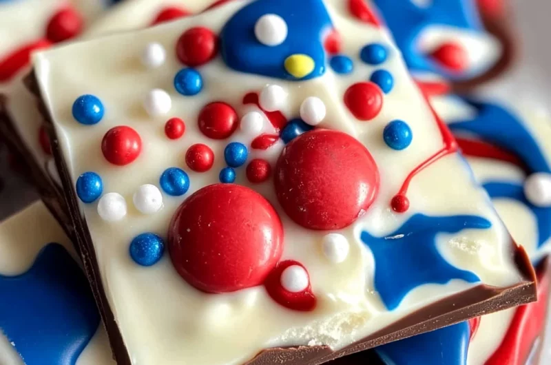4th of July Red, White & Blue Chocolate Bark