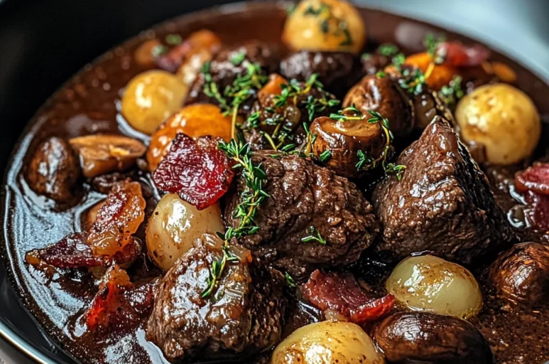 Beef Bourguignon–Style Stew with Bacon