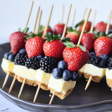 Berry Cheesecake Dessert Kabobs