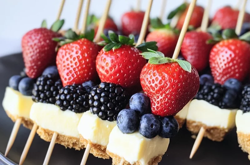 Berry Cheesecake Dessert Kabobs