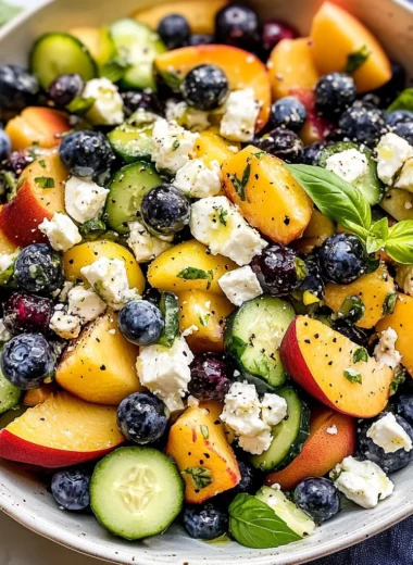 Blueberry Peach Feta Salad