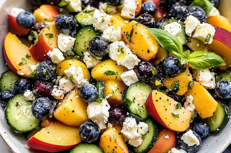 Blueberry Peach Feta Salad
