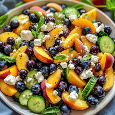 Blueberry Peach Feta Salad