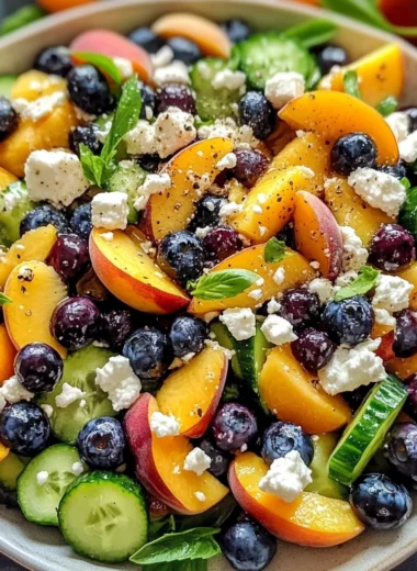 Blueberry Peach Feta Salad