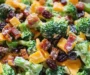 Broccoli Turkey Bacon Salad with Raisins and Cheddar Cheese