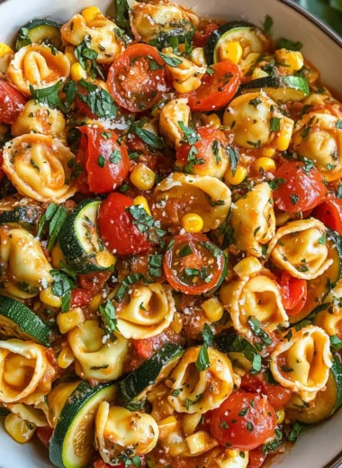Cheese Tortellini with Summer Veggies