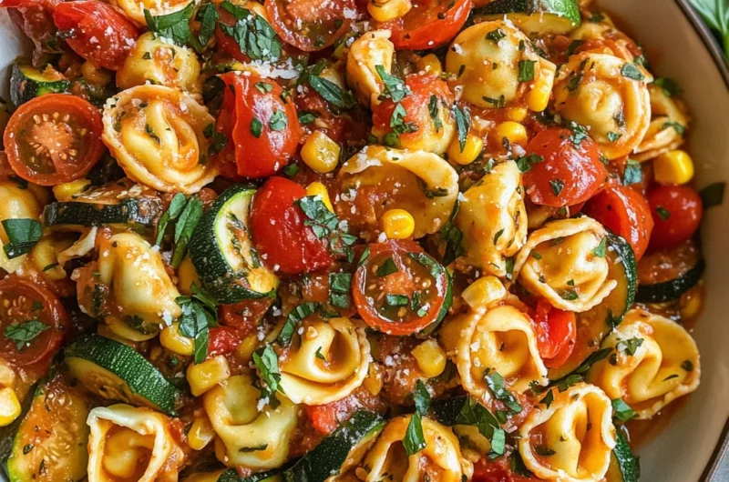 Cheese Tortellini with Summer Veggies