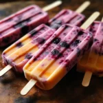 Creamy Blackberry Peach Popsicles