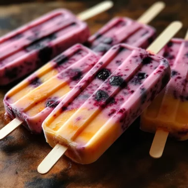 Creamy Blackberry Peach Popsicles