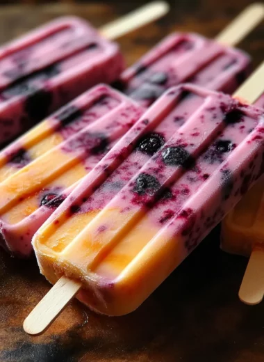 Creamy Blackberry Peach Popsicles