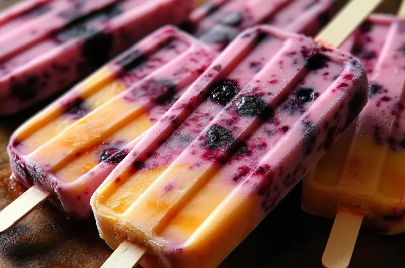 Creamy Blackberry Peach Popsicles