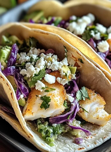 Fish Tacos with Cilantro Lime Slaw