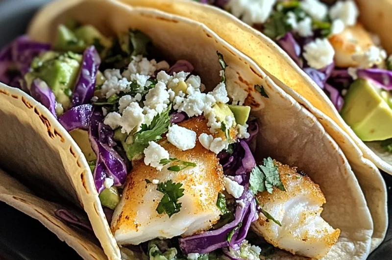 Fish Tacos with Cilantro Lime Slaw