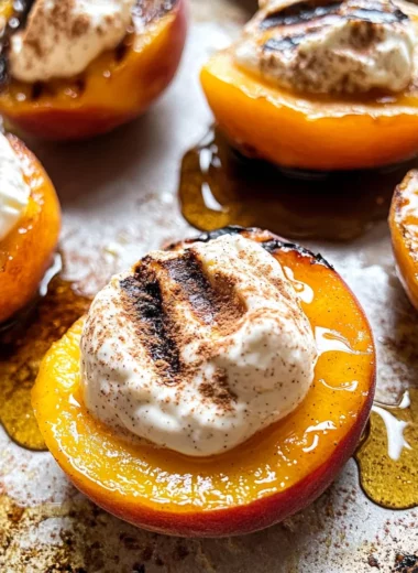 Grilled Peaches with Cinnamon Honey Ricotta