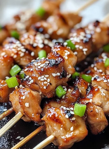 Honey Sesame Chicken Skewers