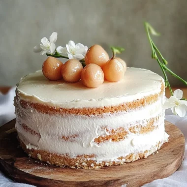 Lychees and cream cake