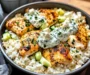 Mediterranean Chicken & Rice Bake with Tzatziki