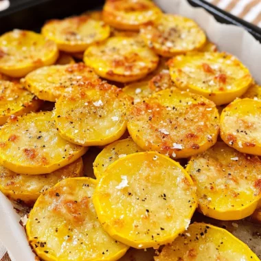 Parmesan Baked Yellow Squash Recipe (2 Ingredients)