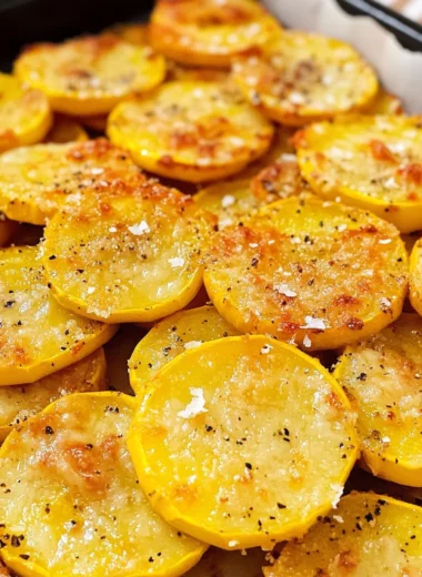 Parmesan Baked Yellow Squash Recipe (2 Ingredients)
