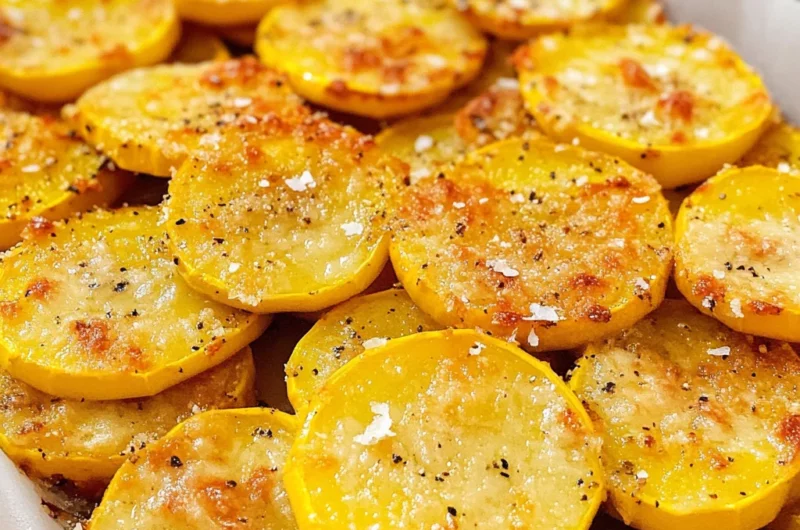 Parmesan Baked Yellow Squash Recipe (2 Ingredients)