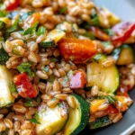 Red Pepper Zucchini Farro Salad